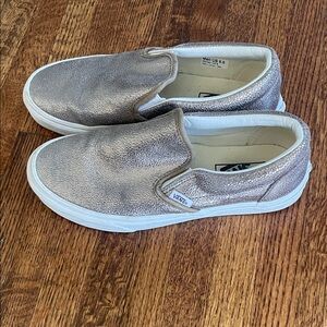 Vans Shimmering Silver Slip-On Shoes
